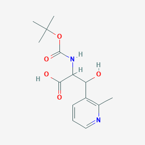 molecular formula C14H20N2O5 B13172426 2-{[(Tert-butoxy)carbonyl]amino}-3-hydroxy-3-(2-methylpyridin-3-yl)propanoic acid 