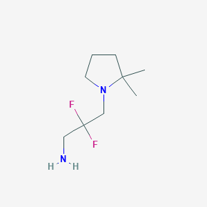 molecular formula C9H18F2N2 B13172478 3-(2,2-Dimethylpyrrolidin-1-yl)-2,2-difluoropropan-1-amine 