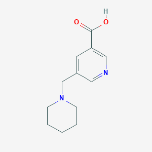 molecular formula C12H16N2O2 B13172499 5-((Piperidin-1-YL)methyl)pyridine-3-carboxylicacid 