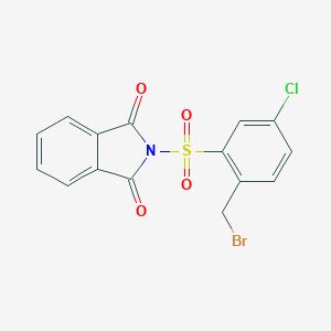 molecular formula C15H11BrClNO4S B131726 1H-Isoindole-1,3(2H)-dione, 2-((2-(bromomethyl)-5-chlorophenyl)sulfonyl)- CAS No. 150519-70-3