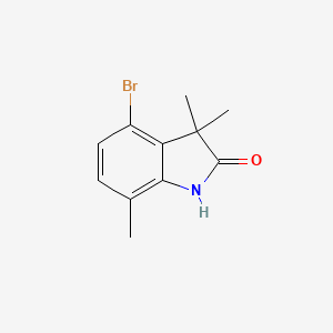 molecular formula C11H12BrNO B13172687 4-bromo-3,3,7-trimethyl-2,3-dihydro-1H-indol-2-one 