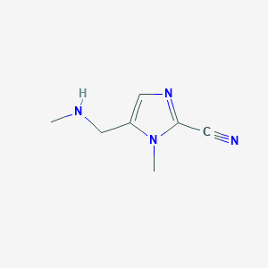 molecular formula C7H10N4 B13172755 1-Methyl-5-[(methylamino)methyl]-1H-imidazole-2-carbonitrile 