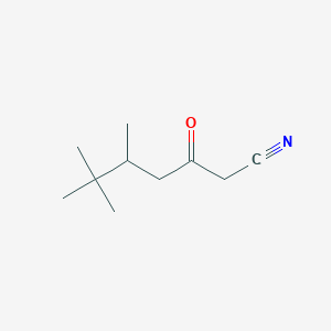 molecular formula C10H17NO B13172842 5,6,6-Trimethyl-3-oxoheptanenitrile 