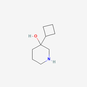 molecular formula C9H17NO B13172844 3-Cyclobutylpiperidin-3-ol 