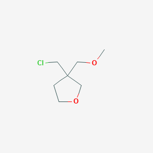 molecular formula C7H13ClO2 B13172858 3-(Chloromethyl)-3-(methoxymethyl)oxolane 