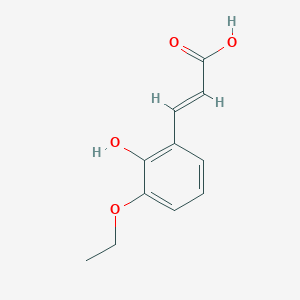 molecular formula C11H12O4 B13172886 (2E)-3-(3-ethoxy-2-hydroxyphenyl)acrylic acid 