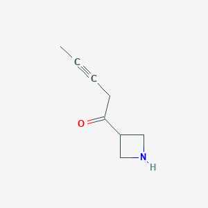 molecular formula C8H11NO B13172936 1-(Azetidin-3-yl)pent-3-yn-1-one 
