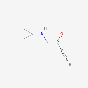 molecular formula C7H9NO B13172944 1-(Cyclopropylamino)but-3-yn-2-one 