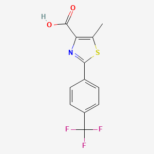 molecular formula C12H8F3NO2S B1317295 5-Methyl-2-(4-(trifluoromethyl)phenyl)thiazole-4-carboxylic acid CAS No. 343322-66-7
