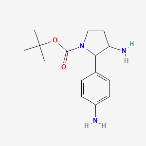 molecular formula C15H23N3O2 B13172993 tert-Butyl 3-amino-2-(4-aminophenyl)pyrrolidine-1-carboxylate 