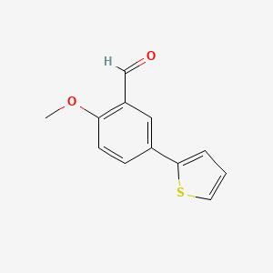molecular formula C12H10O2S B1317300 2-Methoxy-5-(thiophen-2-yl)benzaldehyde CAS No. 190270-76-9