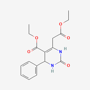 molecular formula C17H20N2O5 B1317302 Ethyl 6-(2-ethoxy-2-oxoethyl)-2-oxo-4-phenyl-1,2,3,4-tetrahydro-5-pyrimidinecarboxylate CAS No. 938189-69-6