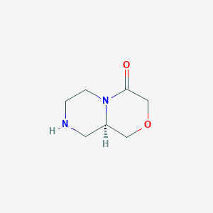 molecular formula C7H12N2O2 B1317303 (9AR)-Hexahydropyrazino-[2,1-c][1,4]oxazin-4(3H)-one CAS No. 930783-26-9