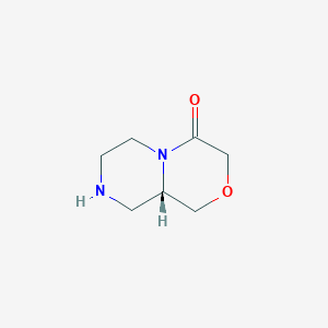 molecular formula C7H12N2O2 B1317304 (9AS)-六氢吡嗪并-[2,1-c][1,4]恶嗪-4(3H)-酮 CAS No. 930783-25-8