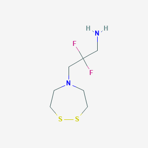 molecular formula C7H14F2N2S2 B13173040 3-(1,2,5-Dithiazepan-5-yl)-2,2-difluoropropan-1-amine 