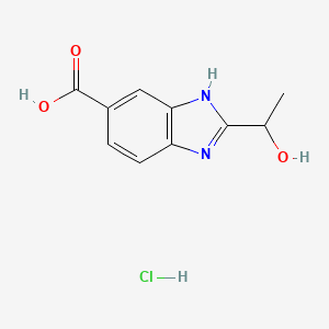 molecular formula C10H11ClN2O3 B1317307 2-(1-Hydroxy-ethyl)-1H-benzoimidazole-5-carboxylic acid hydrochloride CAS No. 1052541-50-0