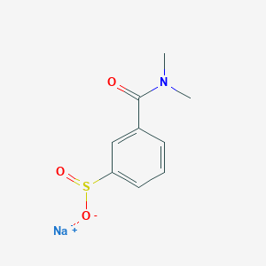 molecular formula C9H10NNaO3S B13173120 Sodium 3-(dimethylcarbamoyl)benzene-1-sulfinate 