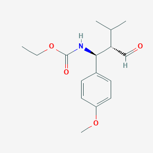 molecular formula C16H23NO4 B13173187 ethyl N-[(1S,2S)-1-(4-methoxyphenyl)-3-oxo-2-(propan-2-yl)propyl]carbamate 