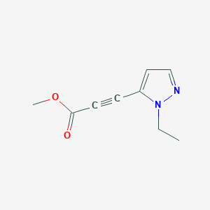 molecular formula C9H10N2O2 B13173236 Methyl3-(1-ethyl-1H-pyrazol-5-YL)propiolate 
