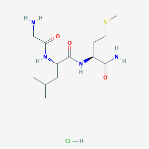 molecular formula C13H27ClN4O3S B1317328 H-Gly-Leu-Met-Nh2 HCl CAS No. 40297-96-9