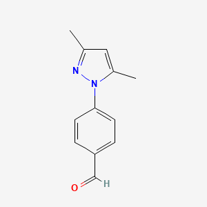 molecular formula C12H12N2O B1317340 4-(3,5-Dimethyl-1H-pyrazol-1-yl)benzaldehyde CAS No. 934570-54-4