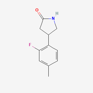 molecular formula C11H12FNO B13173431 4-(2-Fluoro-4-methylphenyl)pyrrolidin-2-one 