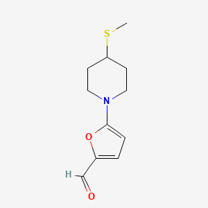 molecular formula C11H15NO2S B13173451 5-[4-(Methylsulfanyl)piperidin-1-yl]furan-2-carbaldehyde 