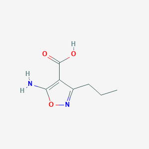 molecular formula C7H10N2O3 B13173486 5-Amino-3-propyl-1,2-oxazole-4-carboxylic acid 