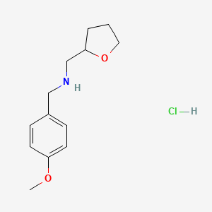molecular formula C13H20ClNO2 B1317365 (4-Methoxyphenyl)-N-(tetrahydro-2-furanylmethyl)-methanamine hydrochloride CAS No. 1048640-87-4