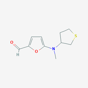 molecular formula C10H13NO2S B13173825 5-[Methyl(thiolan-3-yl)amino]furan-2-carbaldehyde 