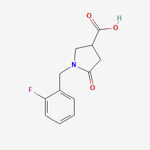 molecular formula C12H12FNO3 B1317383 1-(2-Fluorobenzyl)-5-oxopyrrolidine-3-carboxylic acid CAS No. 845546-24-9