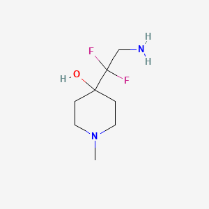 molecular formula C8H16F2N2O B13173847 4-(2-Amino-1,1-difluoroethyl)-1-methylpiperidin-4-ol 