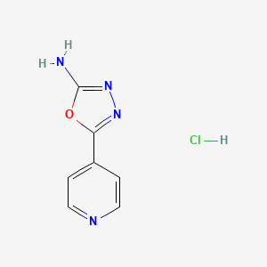 molecular formula C7H7ClN4O B13173918 5-(Pyridin-4-yl)-1,3,4-oxadiazol-2-amine hydrochloride 