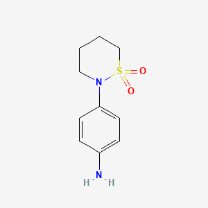 molecular formula C10H14N2O2S B1317392 4-(1,1-Dioxido-1,2-thiazinan-2-yl)aniline CAS No. 37441-49-9
