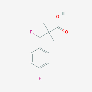 molecular formula C11H12F2O2 B13173964 3-Fluoro-3-(4-fluorophenyl)-2,2-dimethylpropanoic acid 