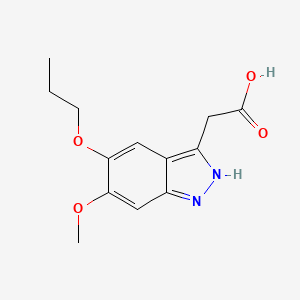 molecular formula C13H16N2O4 B13173989 2-(6-methoxy-5-propoxy-1H-indazol-3-yl)acetic acid 