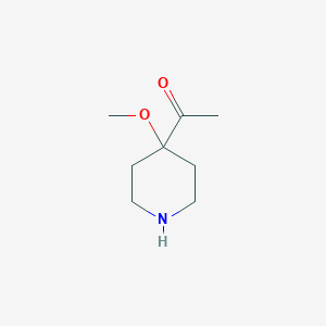 molecular formula C8H15NO2 B13174016 1-(4-Methoxypiperidin-4-yl)ethan-1-one 