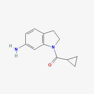 molecular formula C12H14N2O B1317403 1-(Cyclopropylcarbonyl)indolin-6-amine CAS No. 927996-96-1