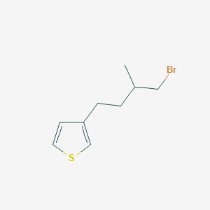 molecular formula C9H13BrS B13174055 3-(4-Bromo-3-methylbutyl)thiophene 