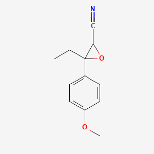molecular formula C12H13NO2 B13174060 3-Ethyl-3-(4-methoxyphenyl)oxirane-2-carbonitrile 