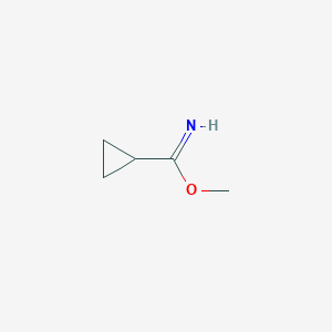 molecular formula C5H9NO B13174160 Methyl cyclopropanecarboximidate 