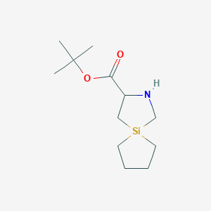 molecular formula C12H23NO2Si B13174190 tert-Butyl 2-aza-5-silaspiro[4.4]nonane-3-carboxylate 