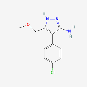 molecular formula C11H12ClN3O B1317420 4-(4-chlorophenyl)-3-(methoxymethyl)-1H-pyrazol-5-amine CAS No. 895010-44-3