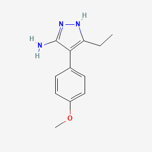 molecular formula C12H15N3O B1317421 5-Ethyl-4-(4-methoxy-phenyl)-2H-pyrazol-3-ylamine CAS No. 955584-85-7