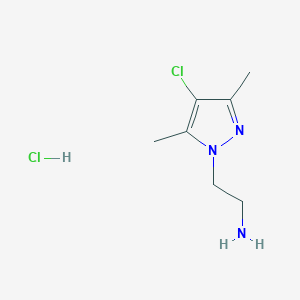 molecular formula C7H13Cl2N3 B1317429 2-(4-Chloro-3,5-dimethyl-pyrazol-1-yl)-ethylamine hydrochloride CAS No. 1052549-05-9