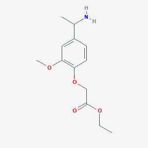 molecular formula C13H19NO4 B13174307 Ethyl 2-[4-(1-aminoethyl)-2-methoxyphenoxy]acetate 
