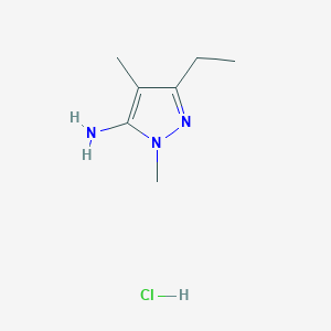 molecular formula C7H14ClN3 B1317437 盐酸 5-乙基-2,4-二甲基-2H-吡唑-3-胺 CAS No. 1052545-58-0