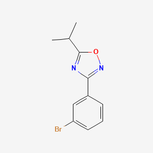 molecular formula C11H11BrN2O B13174423 3-(3-Bromophenyl)-5-(propan-2-yl)-1,2,4-oxadiazole 