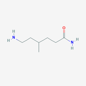 molecular formula C7H16N2O B13174506 6-Amino-4-methylhexanamide 