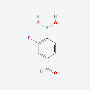molecular formula C7H6BFO3 B1317452 2-Fluoro-4-formylphenylboronic acid CAS No. 871126-22-6